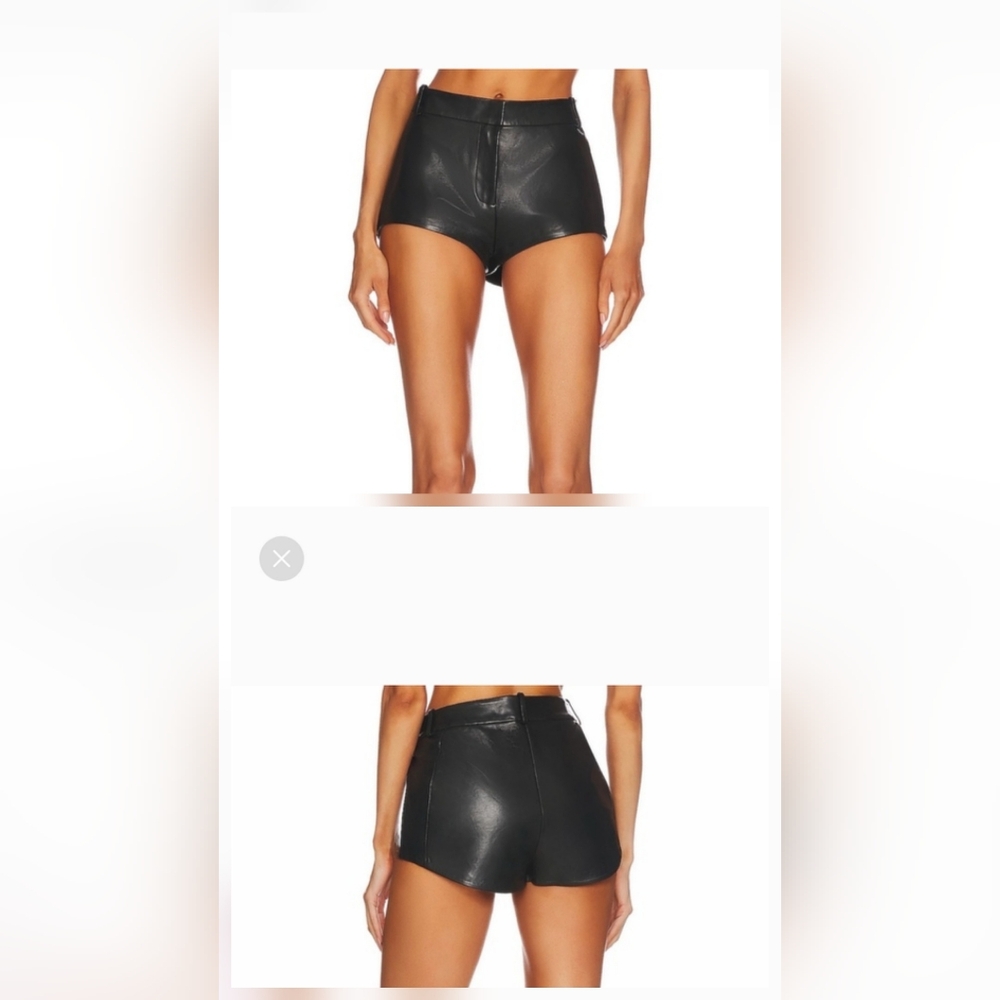 Lamarque Black Leather Women Shorts
